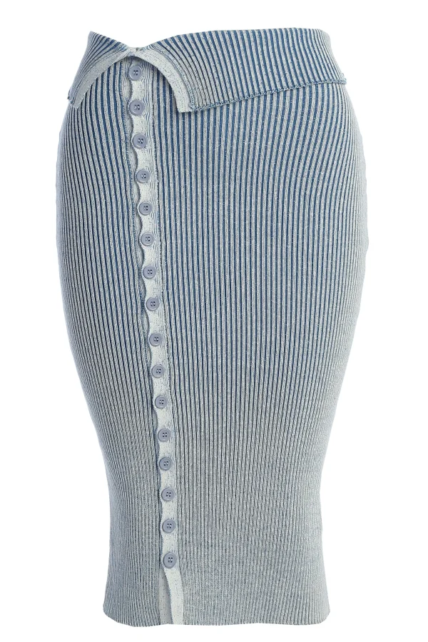 JLUXLABEL Denim/White Over The Top Skirt