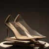 JLUXLABEL Glass Doll Clear Pumps