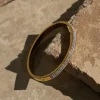 JLUXLABEL Gold Crystal Paved Hinge Bracelet