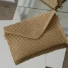 JLUXLABEL Gold Envelope Woven Clutch