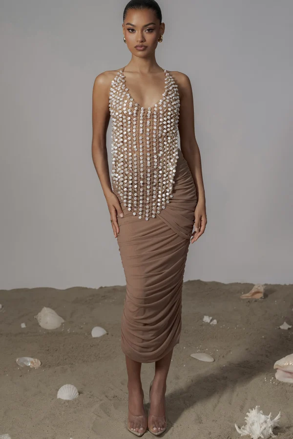 JLUXLABEL Gold Into The Sea Pearl Top