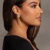 JLUXLABEL Gold Kayley Square Earrings