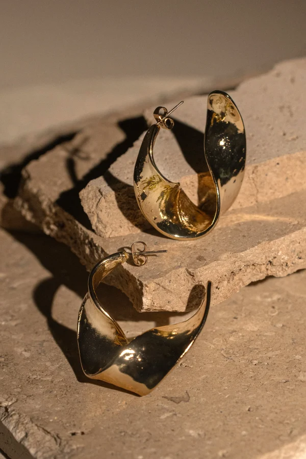 JLUXLABEL Gold Lulu Open Hoop Earrings