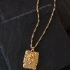 JLUXLABEL Gold Rose Pendant Necklace