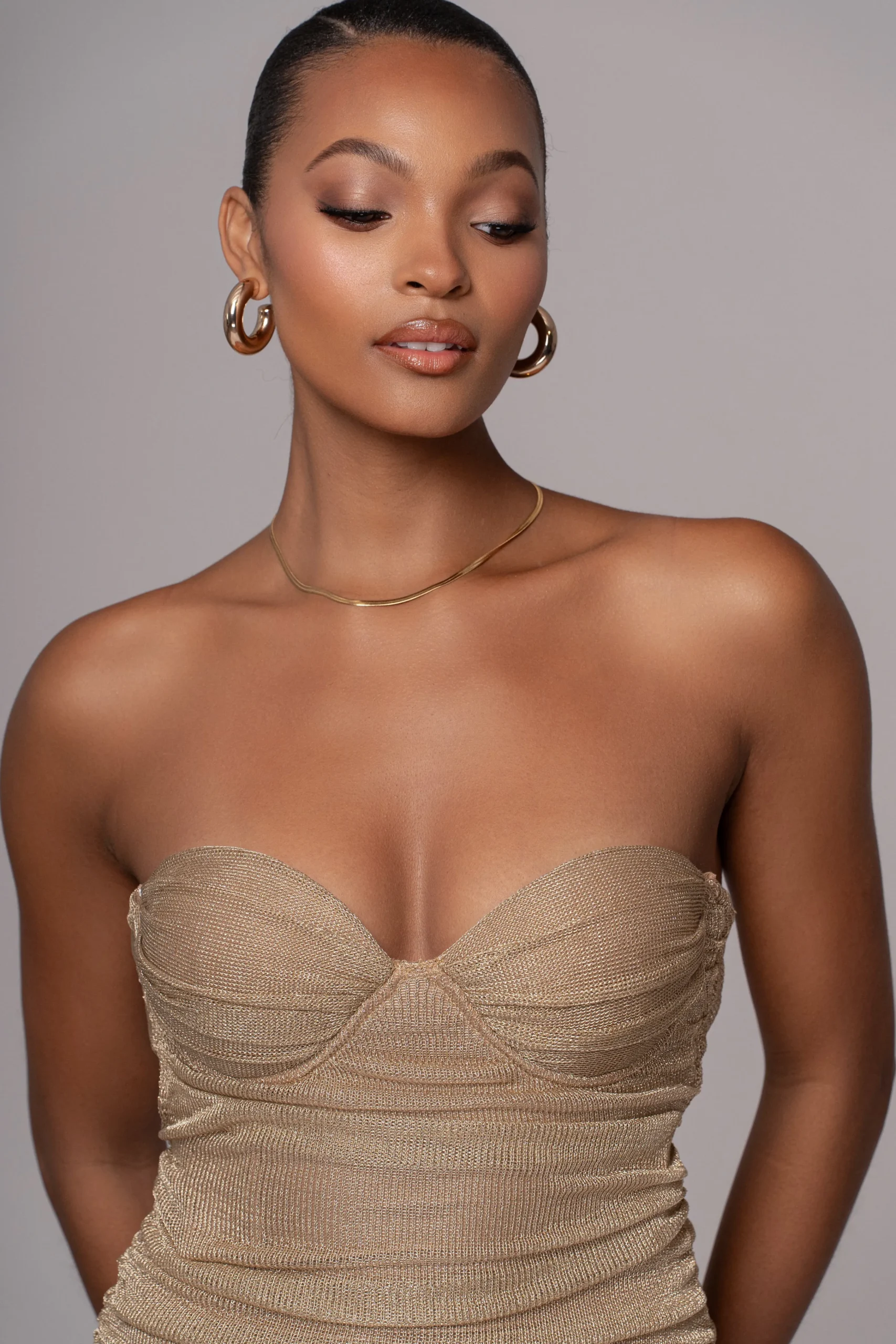 gold_ruched_metallic_maxi_1.webp JLUXLABEL Gold Ruched Metallic Maxi Dress