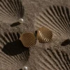 JLUXLABEL Gold Seashells Stud Earrings