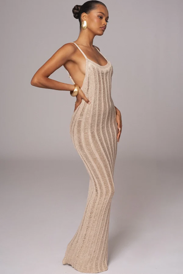JLUXLABEL Gold Unwind And Reset Maxi Dress