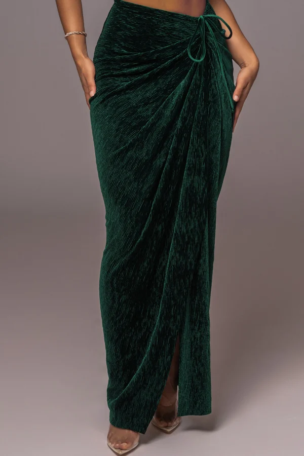 JLUXLABEL Green Chosen One Velvet Skirt Set