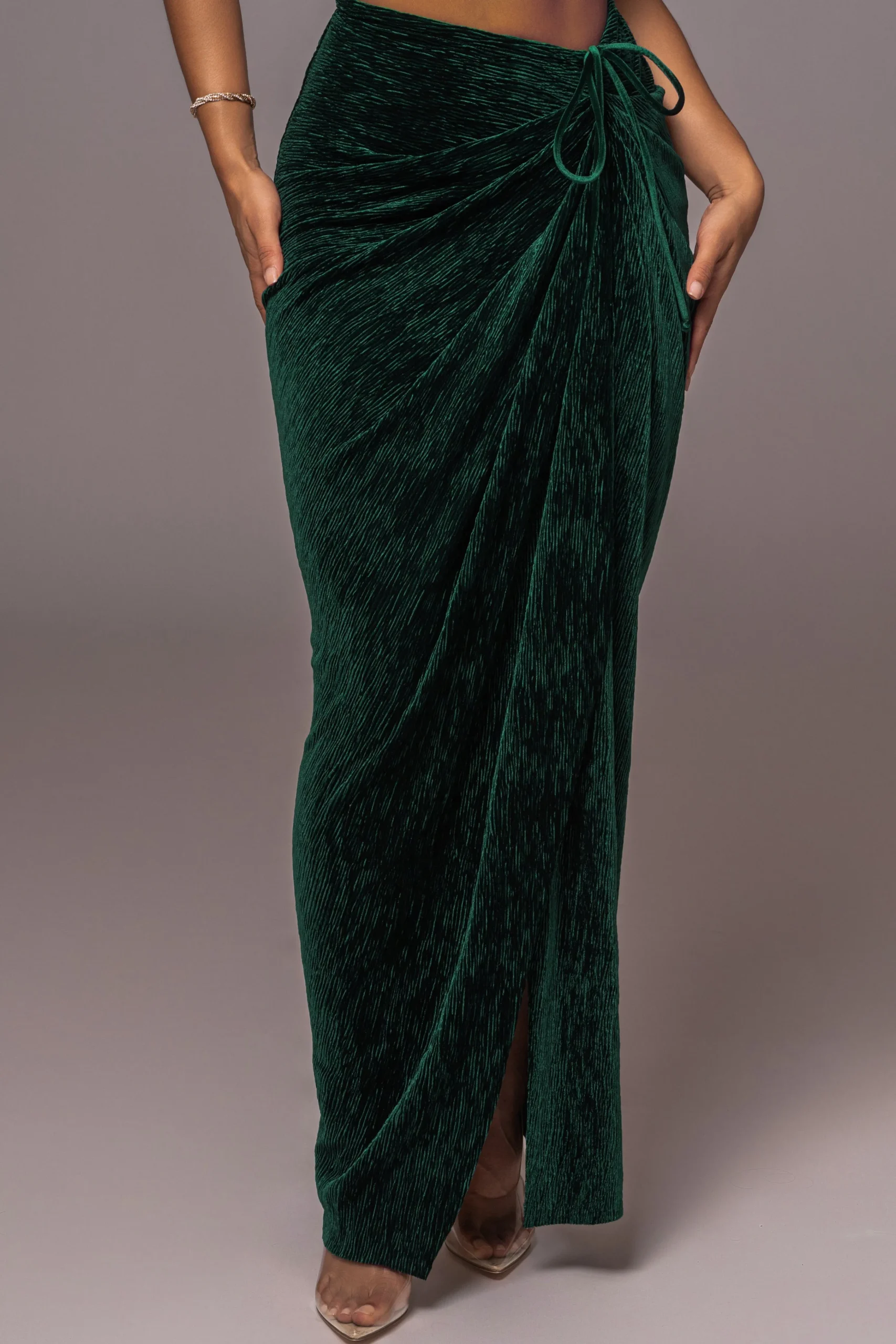 green_chosen_one_velvet_s_2.webp JLUXLABEL Green Chosen One Velvet Skirt Set