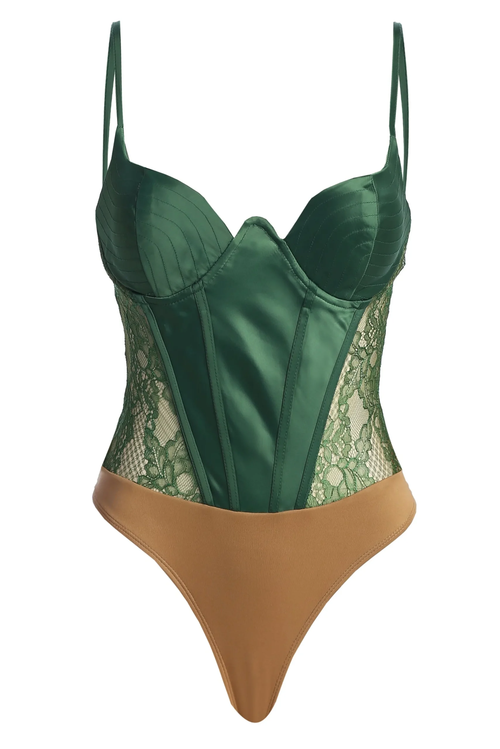 green_incomparable_lace_b_3.webp JLUXLABEL Green Incomparable Lace Bodysuit
