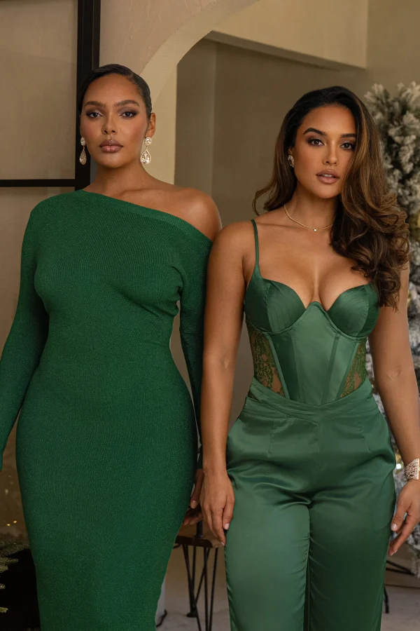 JLUXLABEL Green Incomparable Lace Bodysuit