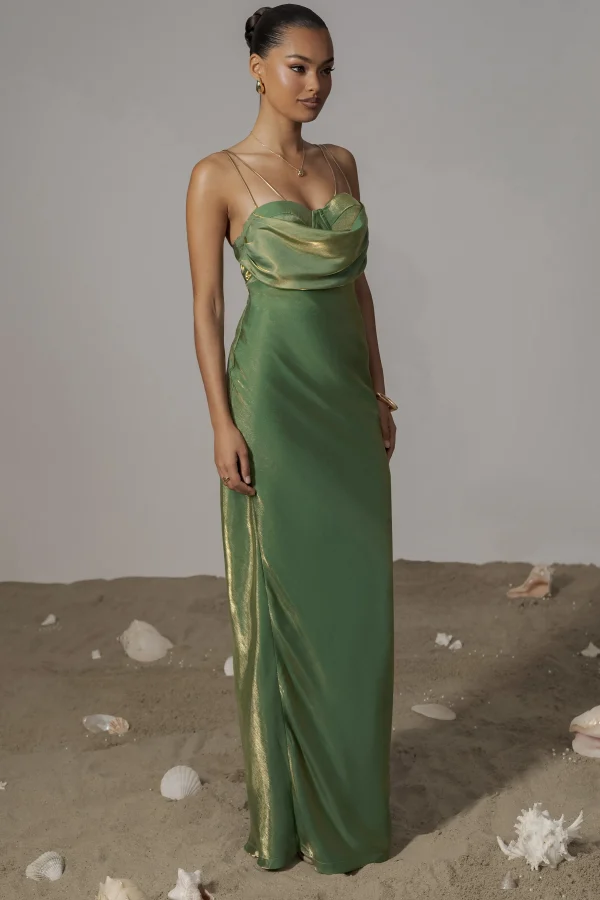 JLUXLABEL Green Iridescent Visions Of You Dress