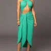 JLUXLABEL Green Sahara Dress