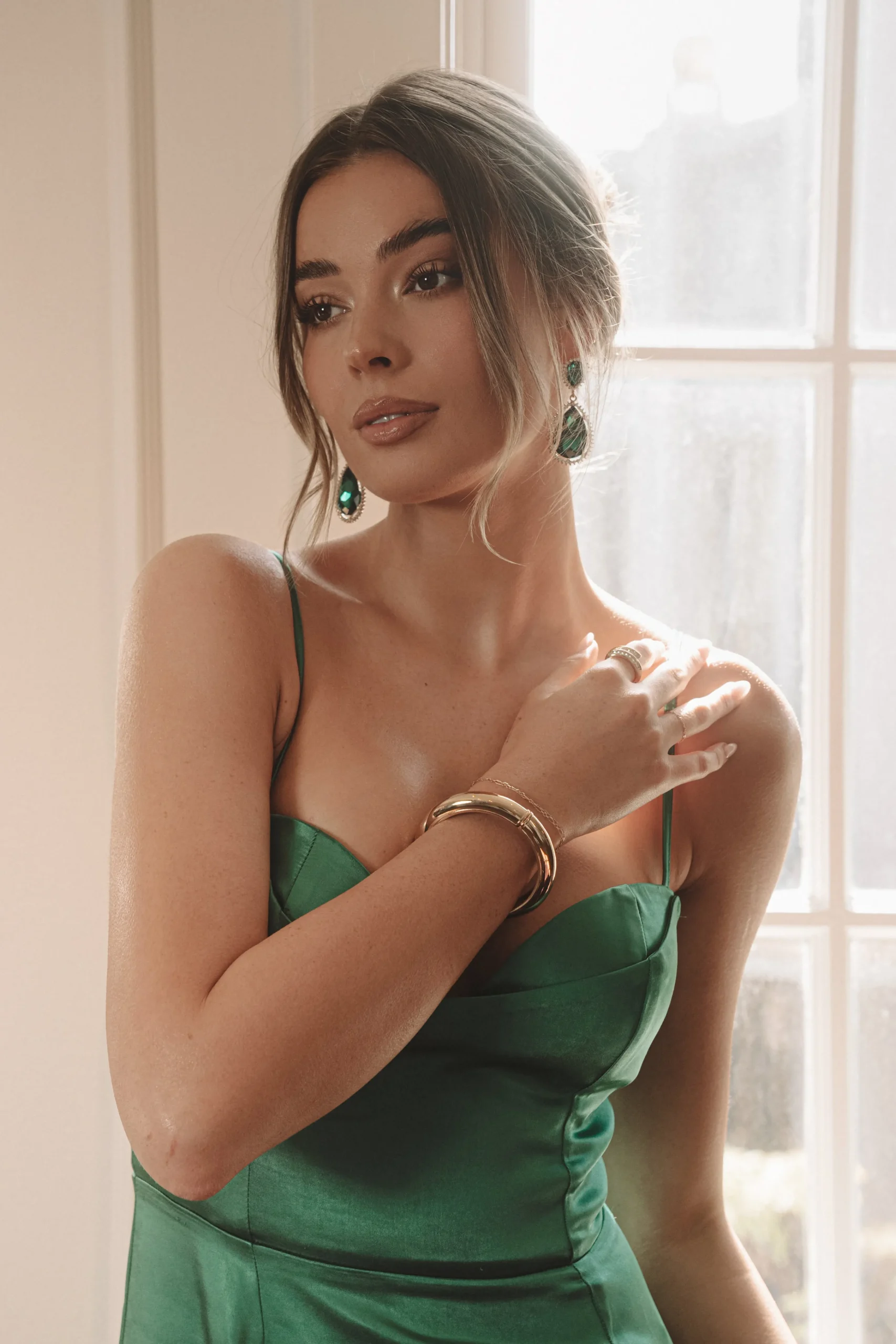 green_true_gem_teardrop_e_2.webp JLUXLABEL Green True Gem Teardrop Earrings