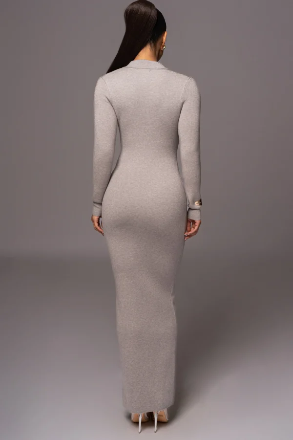 JLUXLABEL Grey Bellinda Collar Maxi Dress
