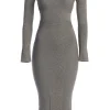 JLUXLABEL Grey Dakotah Midi Dress