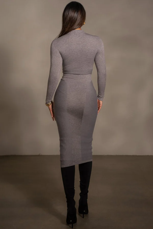 JLUXLABEL Grey Dakotah Midi Dress
