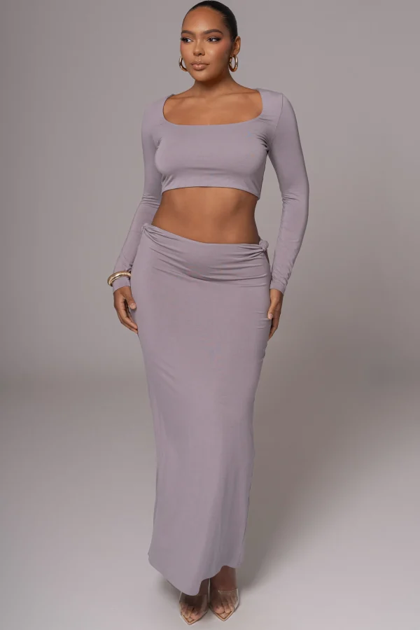 JLUXLABEL Grey Geneva Skirt Set