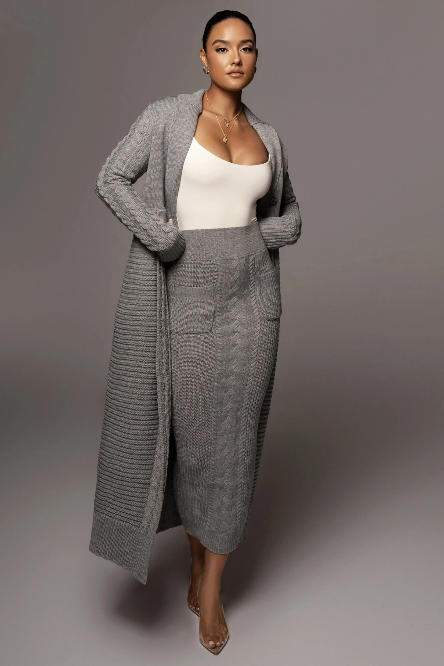 grey_missy_cable_sweater__2.webp JLUXLABEL Grey Missy Cable Sweater Midi Skirt