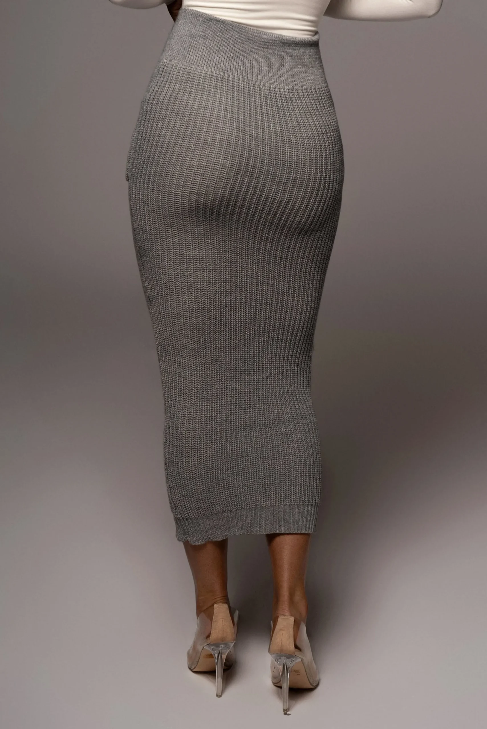 grey_missy_cable_sweater__6.webp JLUXLABEL Grey Missy Cable Sweater Midi Skirt