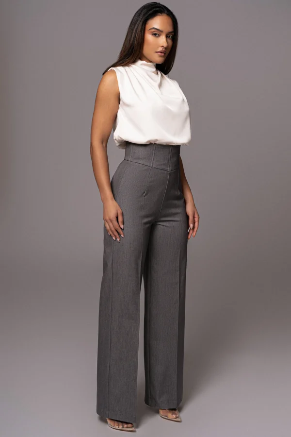 JLUXLABEL Grey Novena Woven Pants
