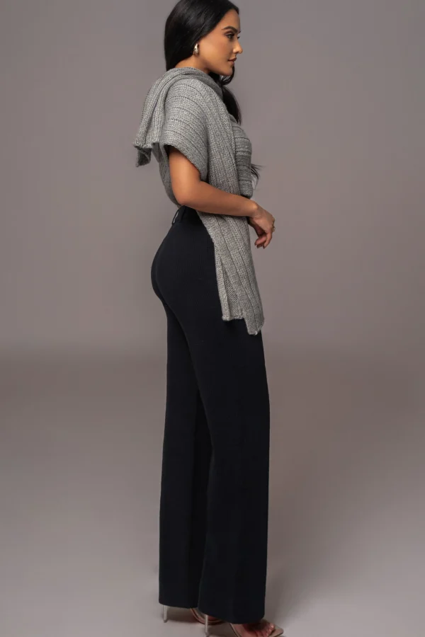 JLUXLABEL Grey Soft Life Cable Knit Sweater Top