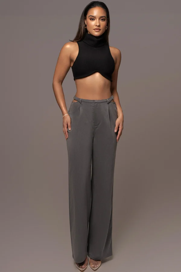 JLUXLABEL Grey Symone Cutout Pants