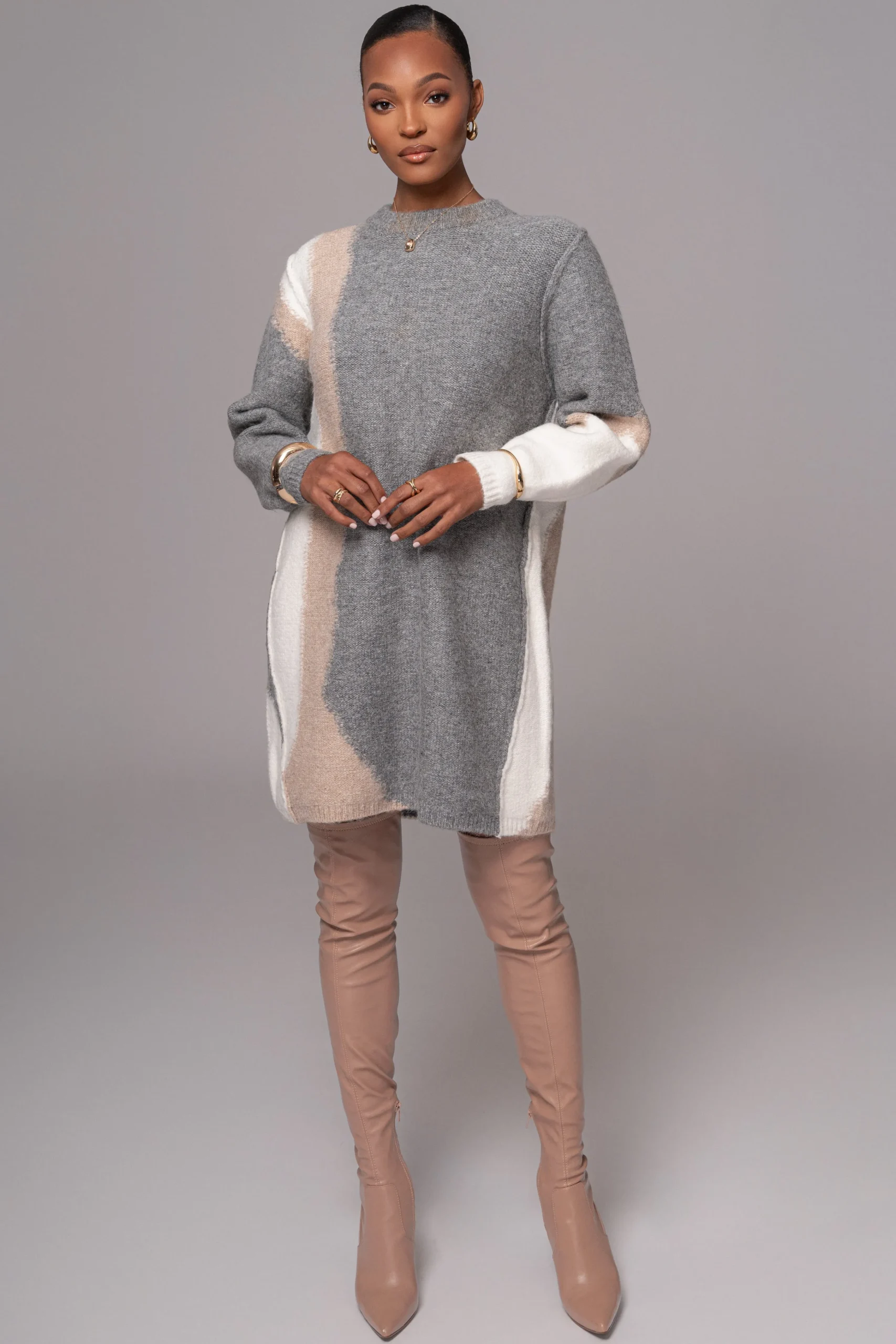 grey_tash_sweater_knit_dr_5.webp JLUXLABEL Grey Tash Sweater Knit Dress