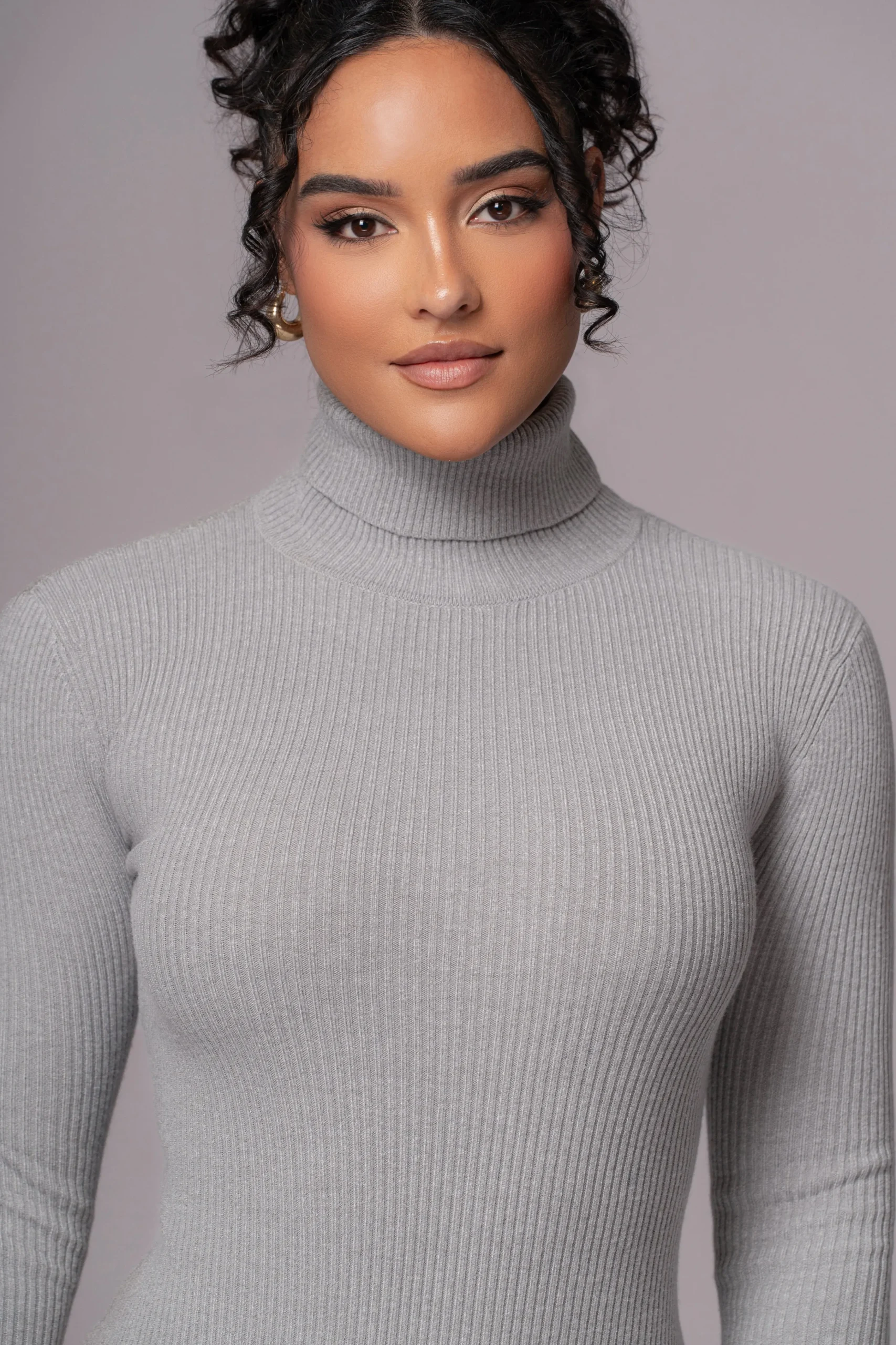 heather_grey_arlett_turtl_3.webp JLUXLABEL Heather Grey Arlett Turtleneck Bodysuit