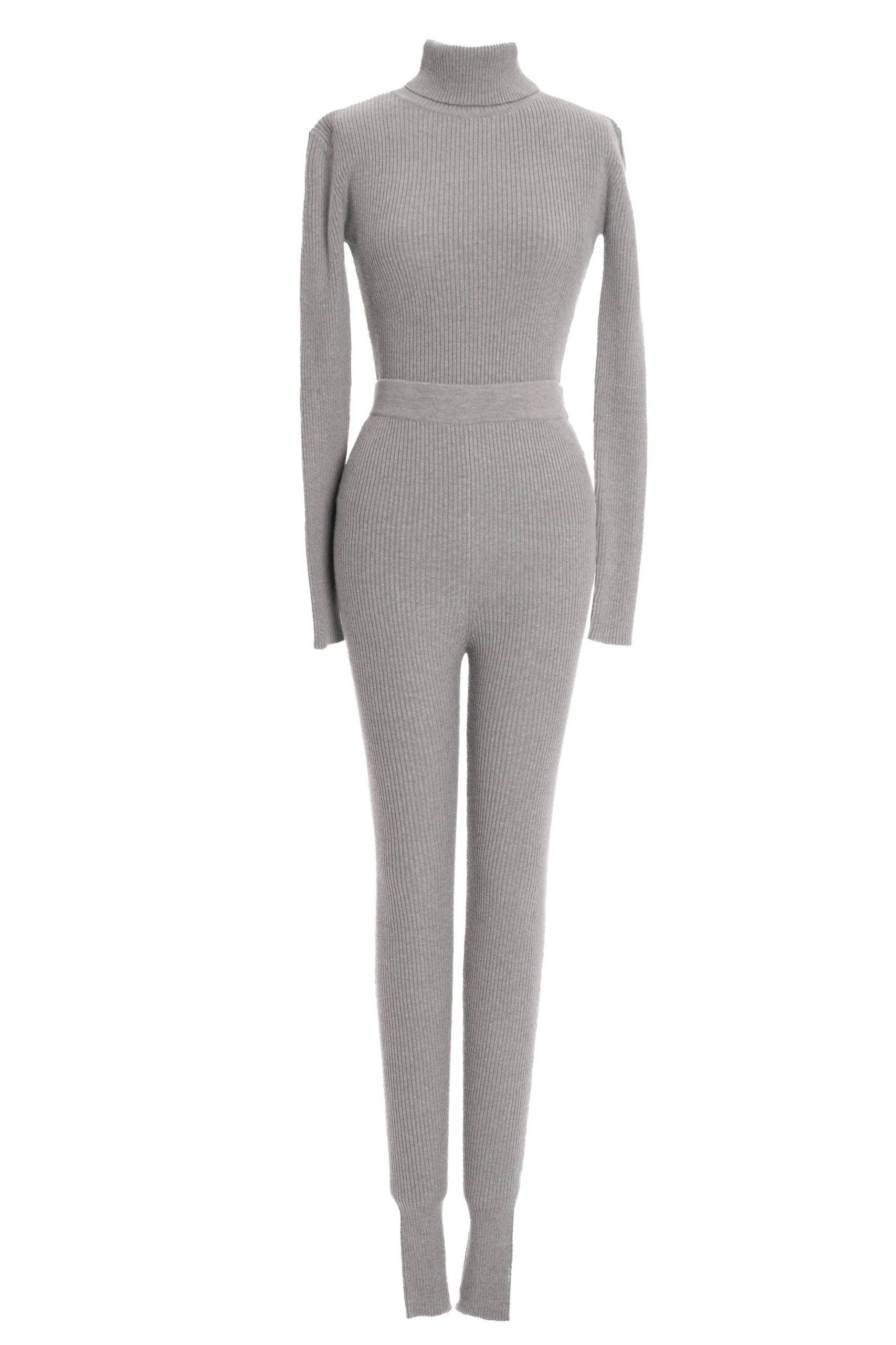 heather_grey_arlett_turtl_4.webp JLUXLABEL Heather Grey Arlett Turtleneck Bodysuit
