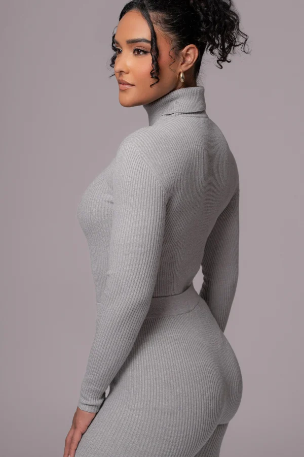 JLUXLABEL Heather Grey Arlett Turtleneck Bodysuit