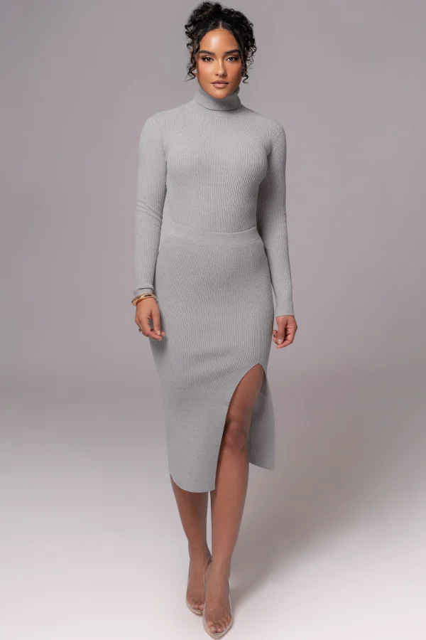 JLUXLABEL Heather Grey Cardinal Essential Knit Skirt