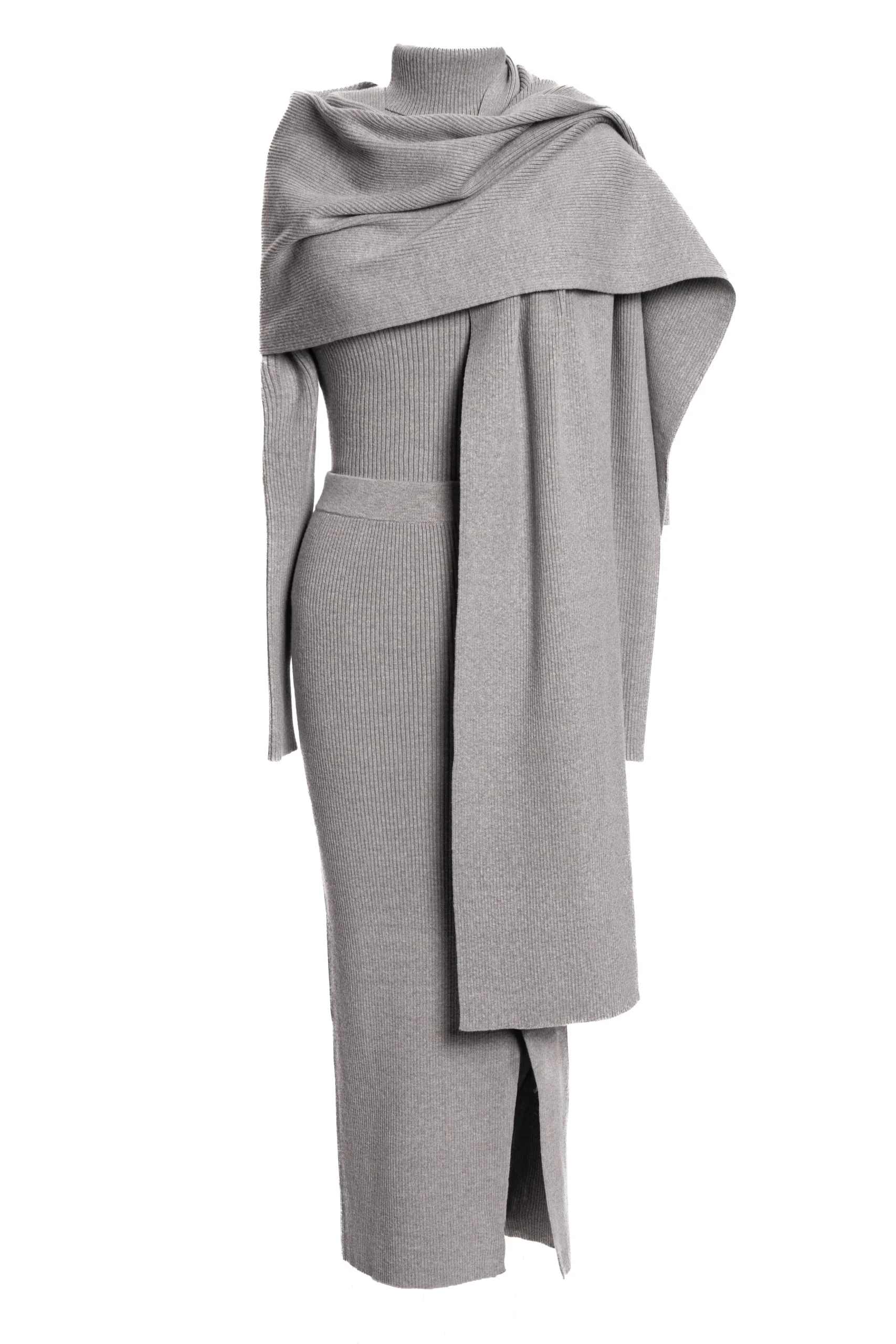 heather_grey_cardinal_ess_4.webp JLUXLABEL Heather Grey Cardinal Essential Knit Scarf