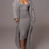 JLUXLABEL Heather Grey Upstate Cable Knit Cardigan