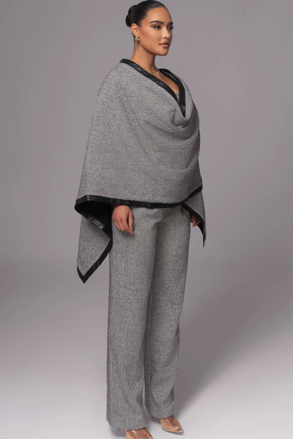 JLUXLABEL Herringbone Reversible Shawl