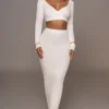 JLUXLABEL Ivory Annette Sweater Knit Skirt Set