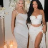 JLUXLABEL Ivory Catalina Lurex Knit Maxi Dress