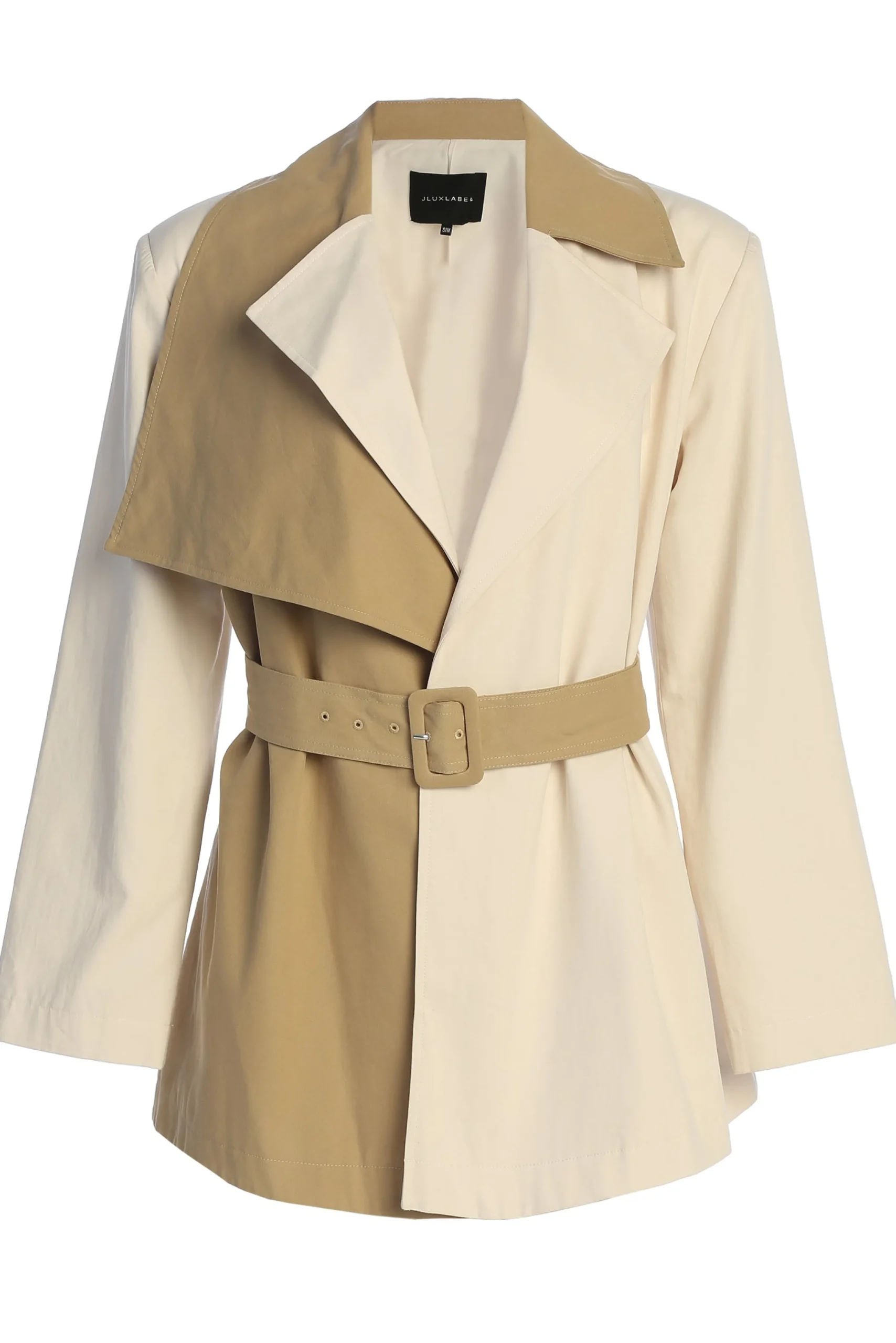 ivory_color_block_summit__1.webp JLUXLABEL Ivory Color Block Summit Belted Jacket