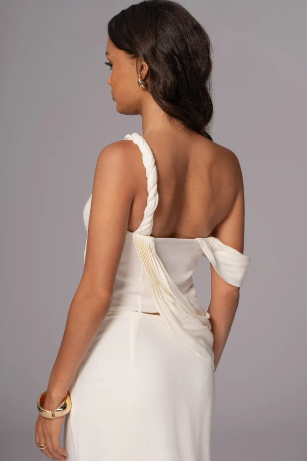 JLUXLABEL Ivory Diosa Drape Top