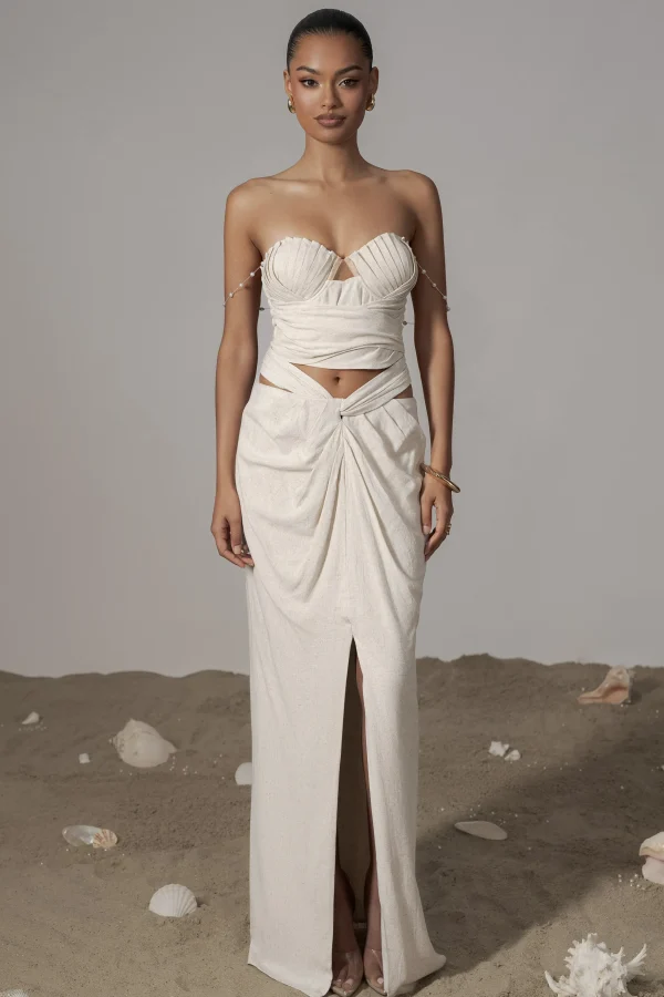 JLUXLABEL Ivory Dreamland Linen Skirt