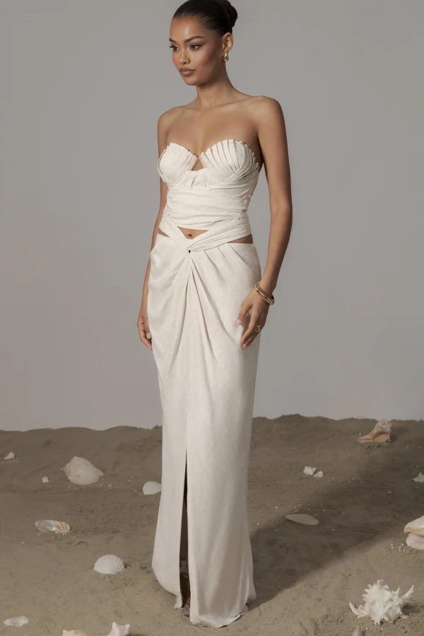 JLUXLABEL Ivory Dreamland Linen Skirt