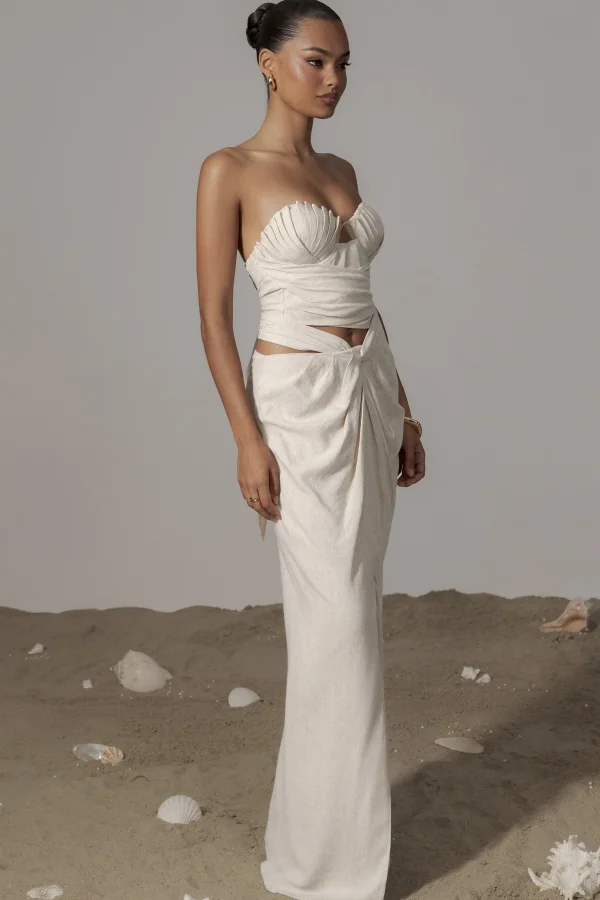 JLUXLABEL Ivory Dreamland Linen Skirt