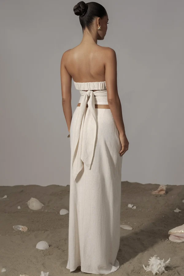 JLUXLABEL Ivory Dreamland Linen Skirt