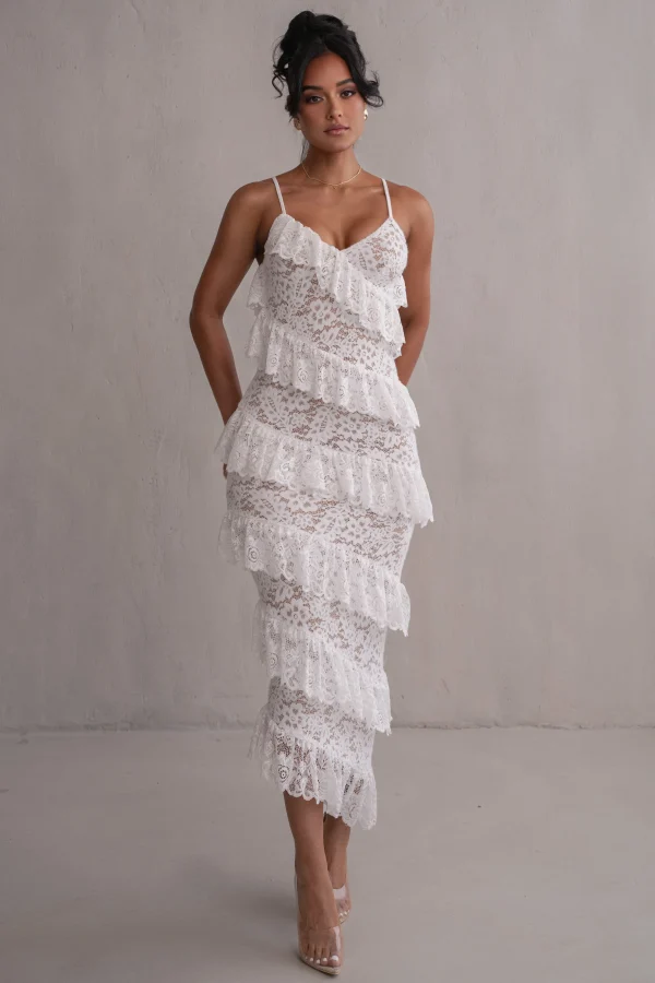 JLUXLABEL Ivory Feeling Of Forever Ruffle Dress