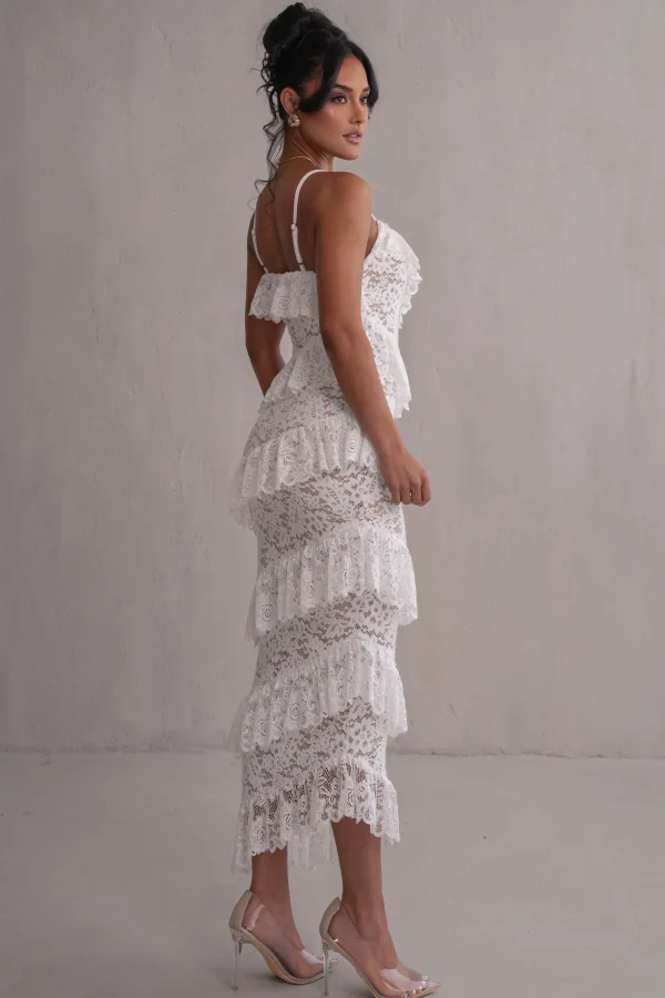 JLUXLABEL Ivory Feeling Of Forever Ruffle Dress
