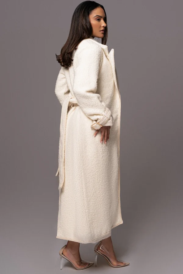 JLUXLABEL Ivory Fit For Success Boucle Coat