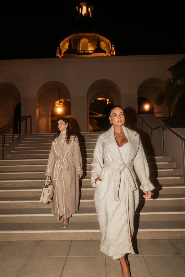 JLUXLABEL Ivory Fit For Success Boucle Coat