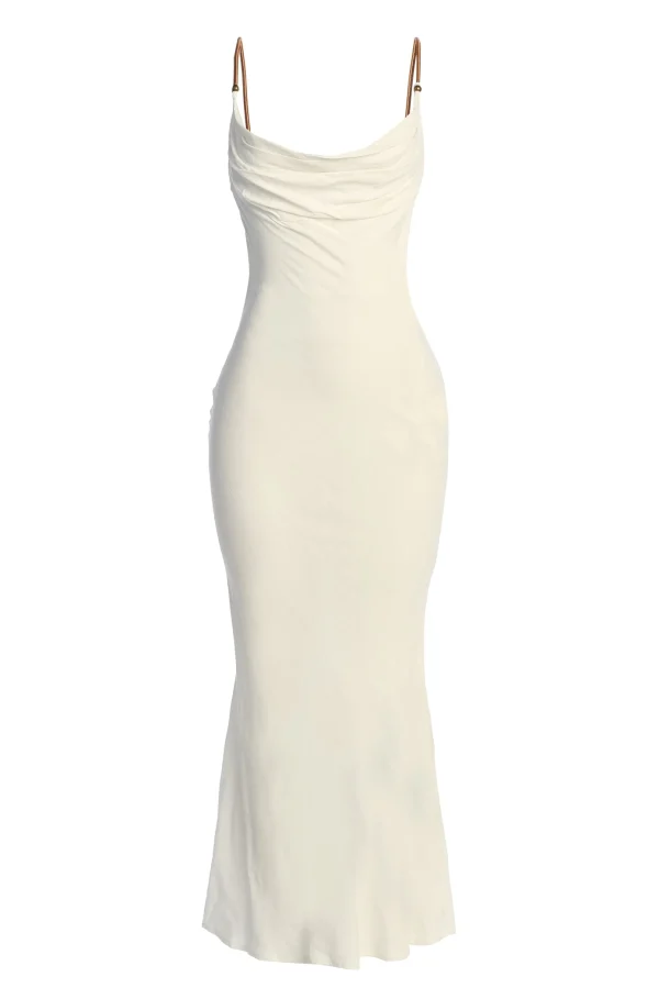 JLUXLABEL Ivory Getaway Linen Maxi Dress