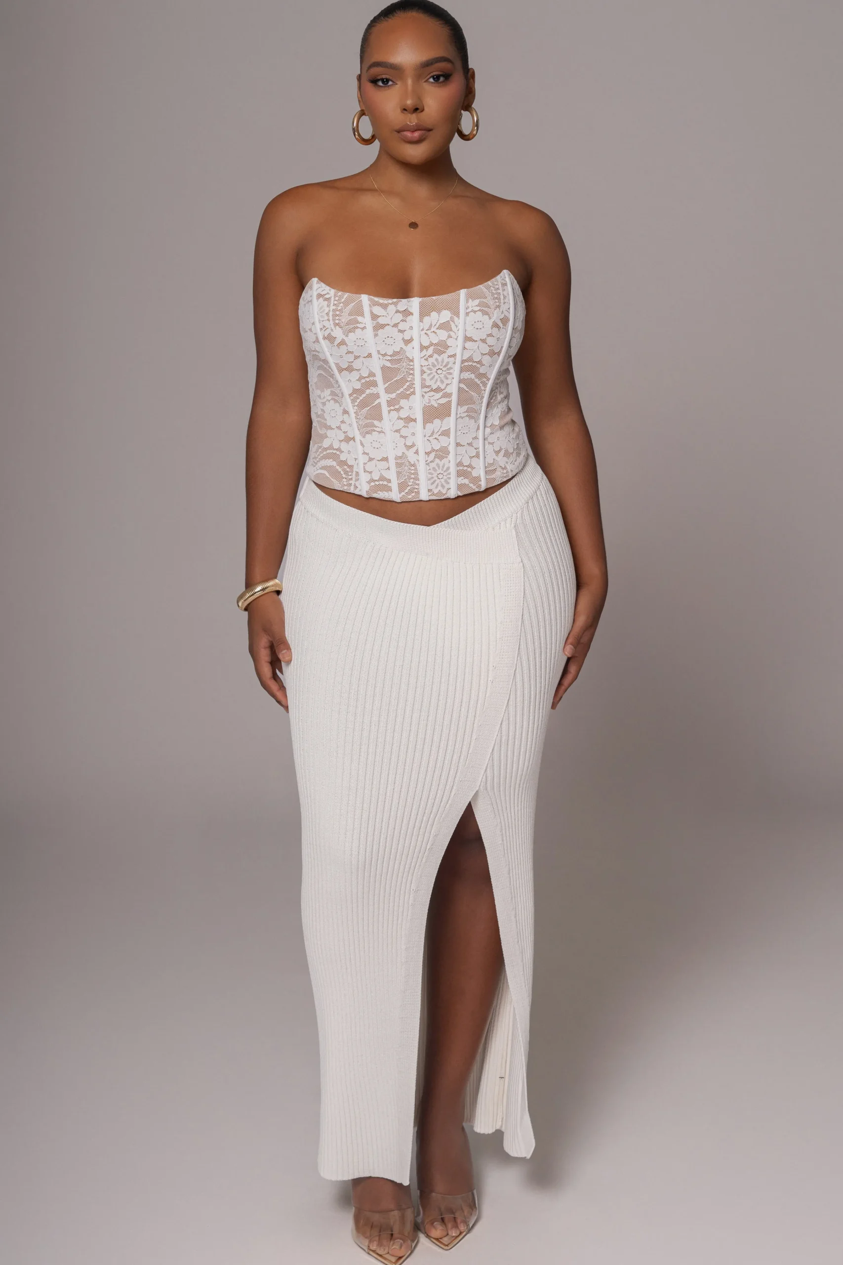 ivory_hamptons_ribbed_sli_4.webp JLUXLABEL Ivory Hamptons Ribbed Slit Skirt