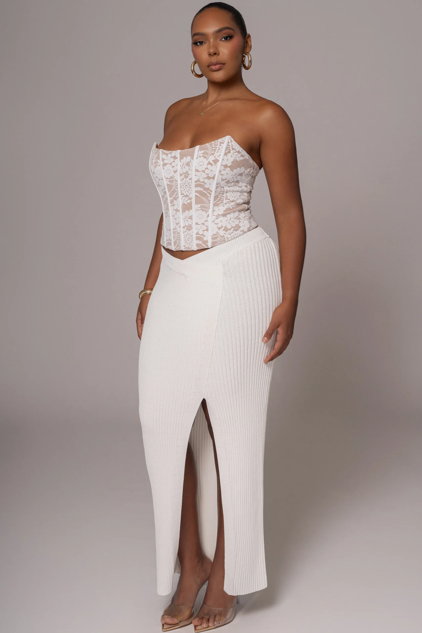 ivory_hamptons_ribbed_sli_7.webp JLUXLABEL Ivory Hamptons Ribbed Slit Skirt